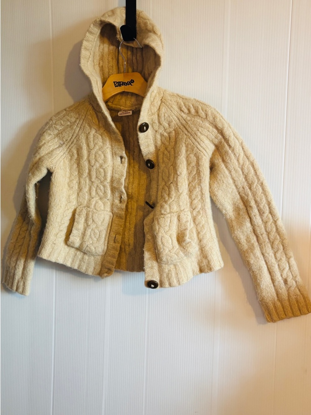 Abercrombie kidsCable Knit Hooded Cardigan wool Sweater size large